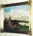 Dagfinn Negårds maleri av Holla kirke - 1937